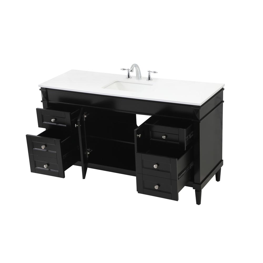 60 inch Single bathroom vanity in black. Picture 9