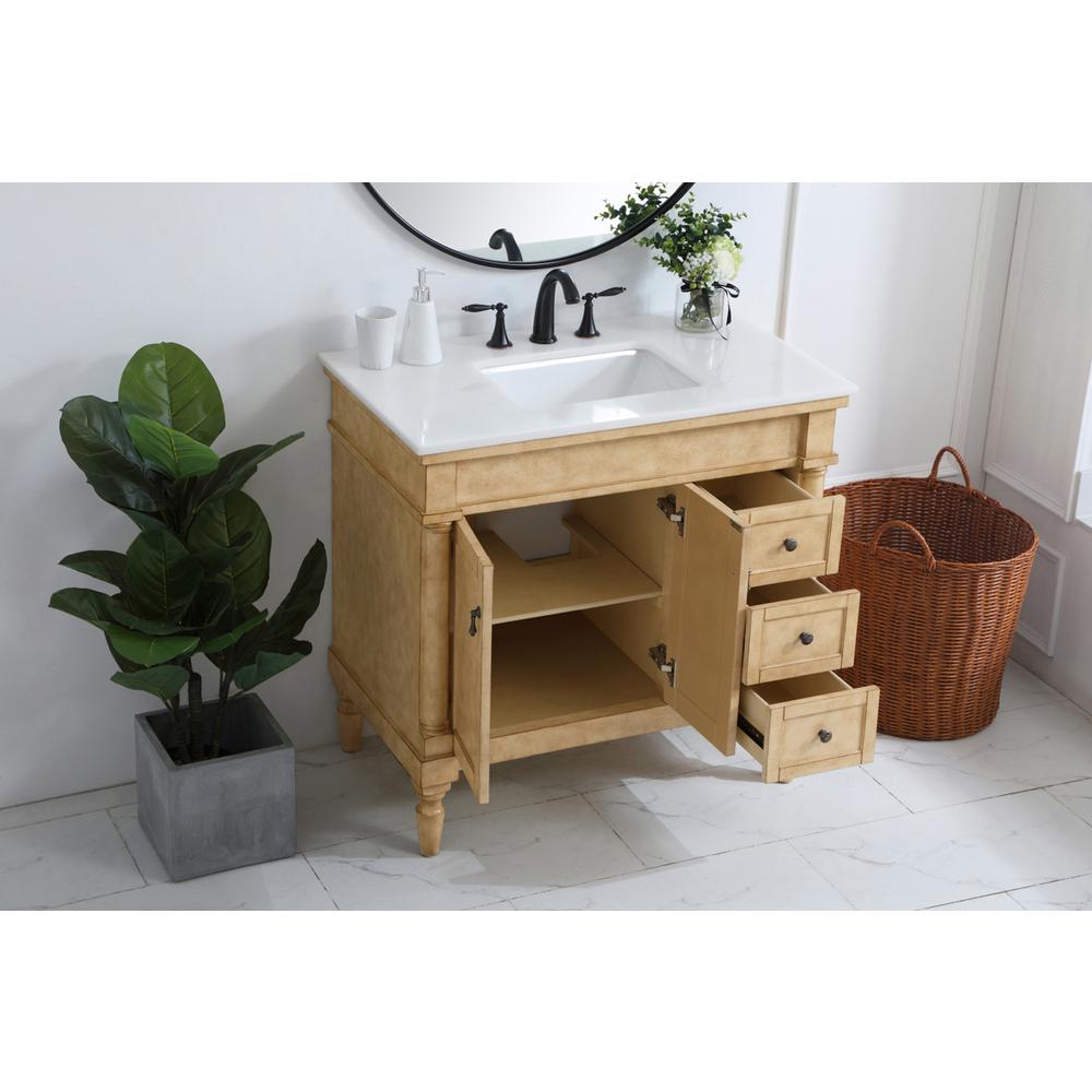 36 inch Single Bathroom vanity in Antique Beige. Picture 3