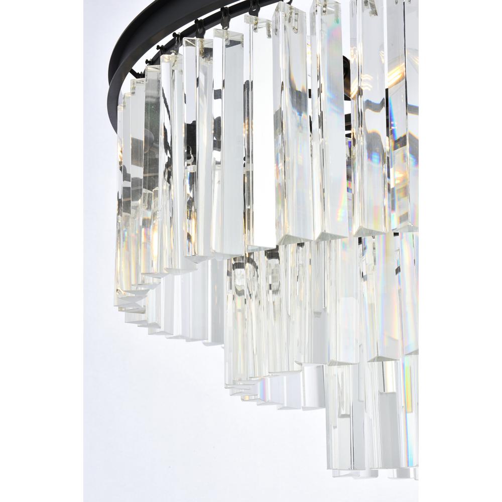 Sydney 9 light Matte Black Chandelier Clear Royal Cut Crystal. Picture 3