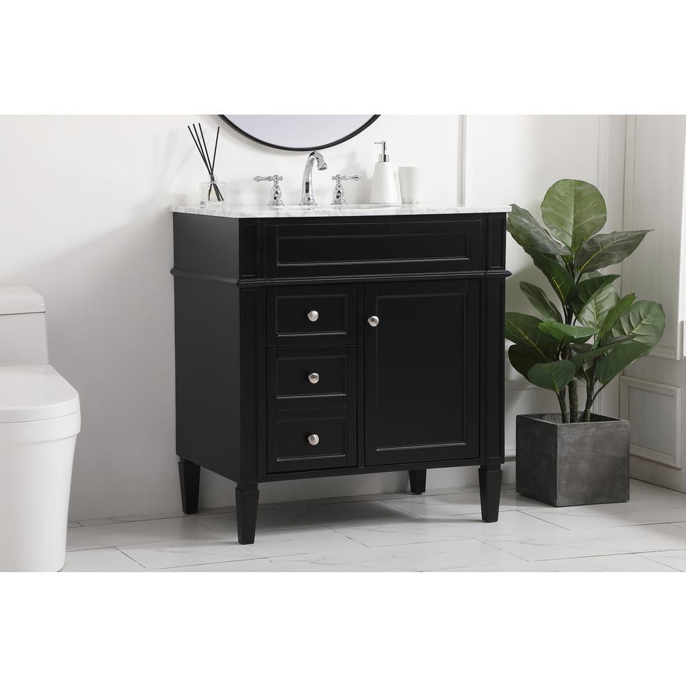 32 inch Single bathroom vanity in Black. Picture 2