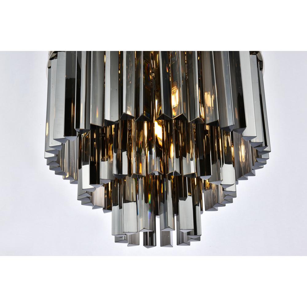 Sydney 9 light polished nickel Flush Mount Silver Shade (Grey) Royal Cut Crystal. Picture 3