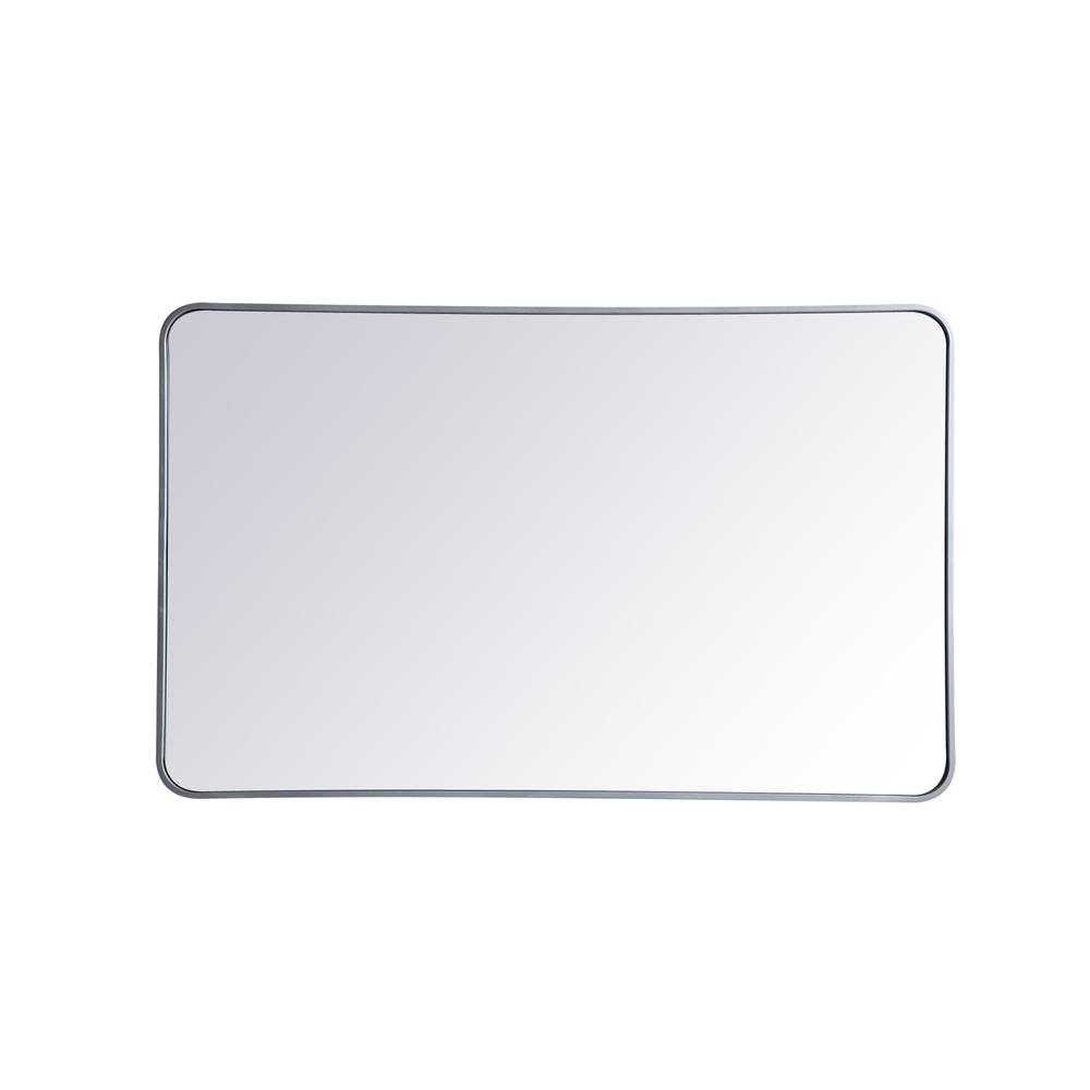 Soft corner metal rectangular mirror 30x48 inch in Silver. Picture 1