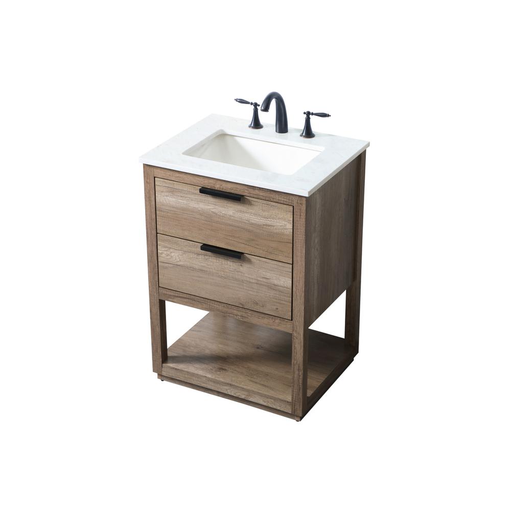 24 Inch SIngle Bathroom Vanity In Natural Oak. Picture 8