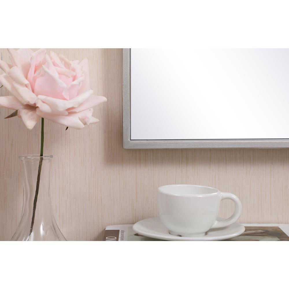 Metal frame rectangle mirror 14x28 inch in silver. Picture 3