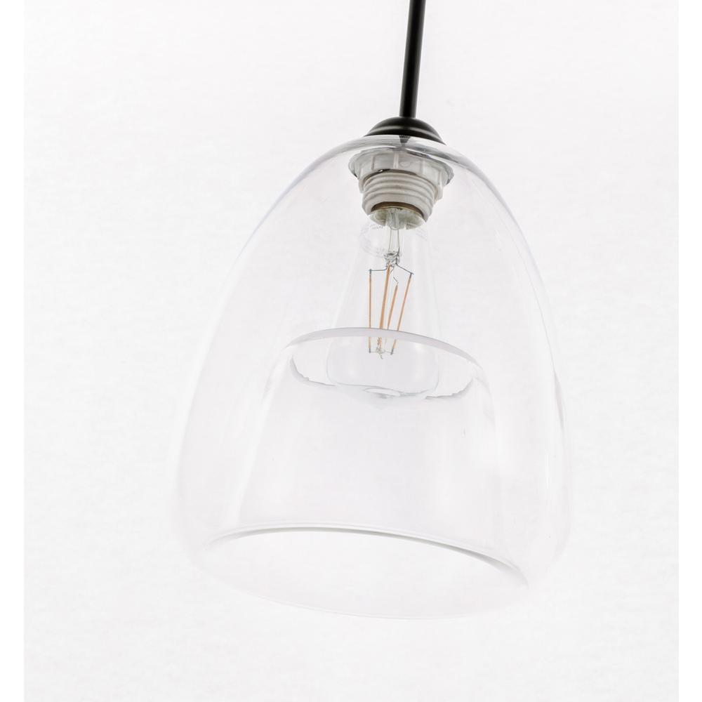 Kason 1 light Black and Clear glass pendant. Picture 10