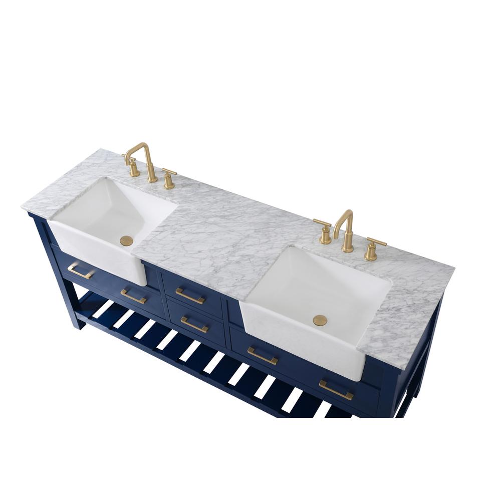 72 inch double bathroom vanity in blue. Picture 10