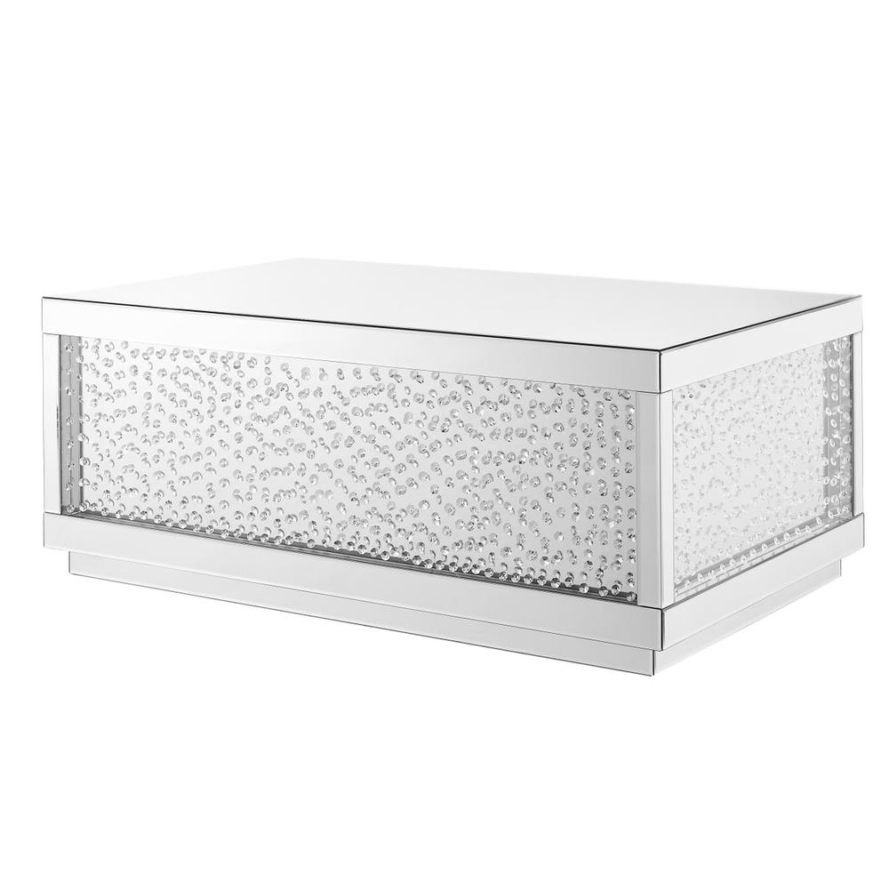 48 inch Rectangle Crystal Coffee Table In Clear Mirror Finish. Picture 2