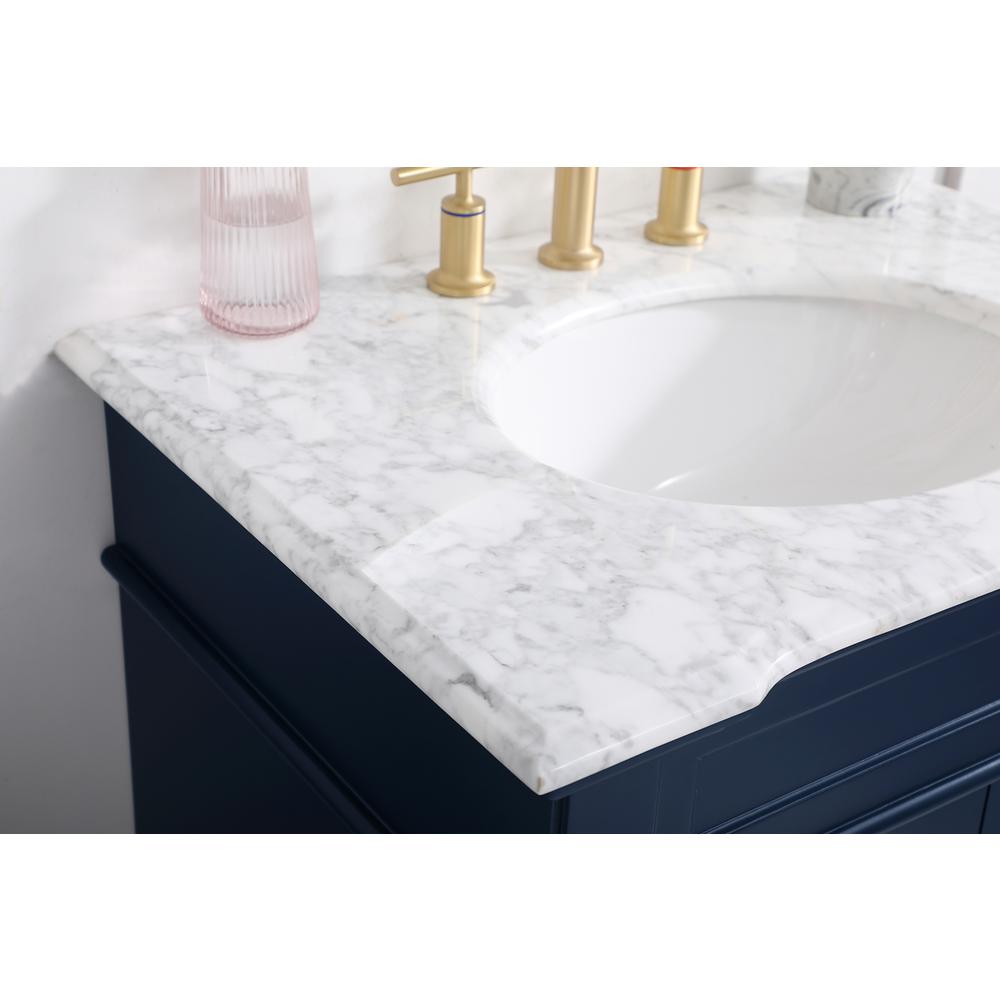 30 inch Single Bathroom Vanity set in Blue. Picture 5