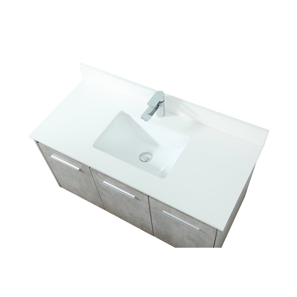 40 Inch Single Bathroom Vanity In Concrete Grey With Backsplash. Picture 11