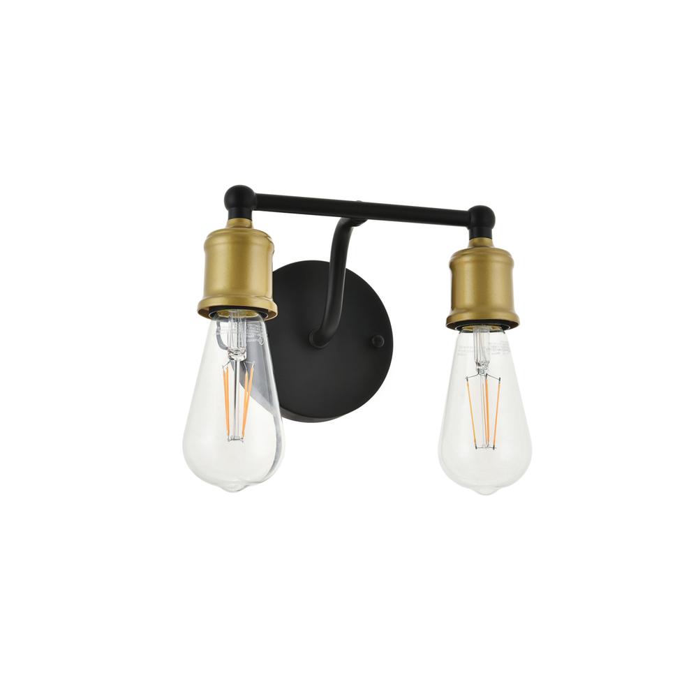 Serif 2 light brass and black Wall Sconce. Picture 4