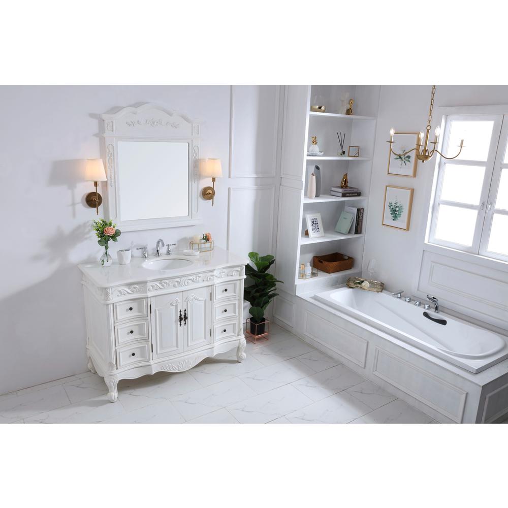 48 inch Single Bathroom vanity in antique white. Picture 12