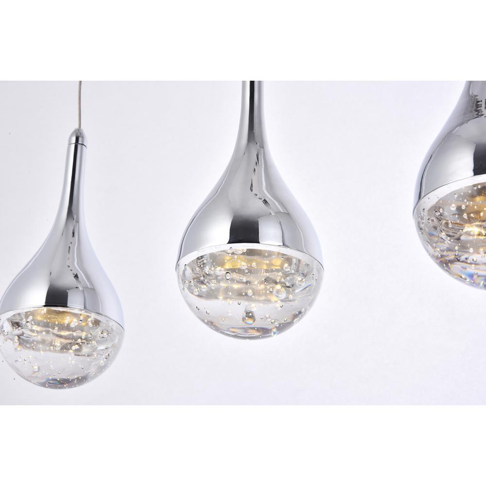 Amherst Collection LED 5-light chandelier 34in x 4in x 9in chrome finish. Picture 3