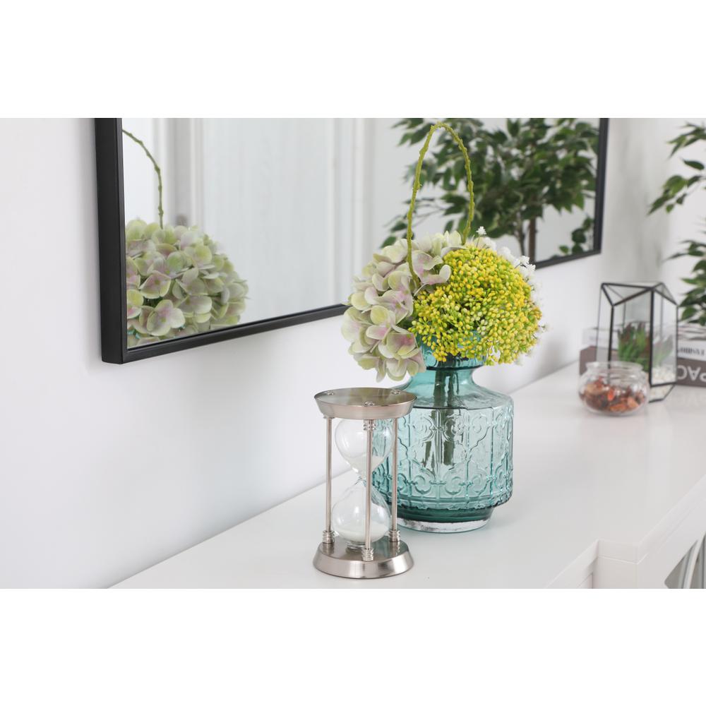 Metal frame rectangle mirror 30 inch in Black. Picture 10