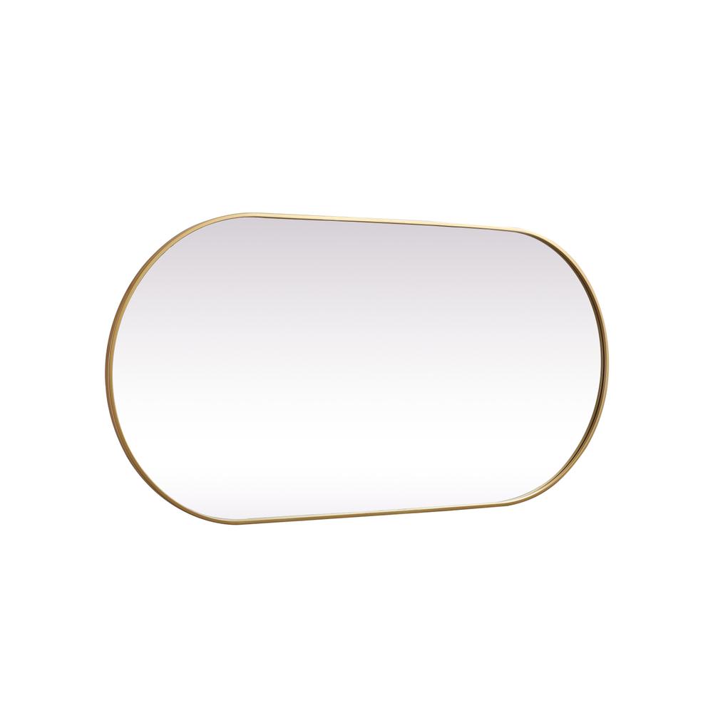Metal Frame Oval Mirror 30x60 Inch in Brass. Picture 9