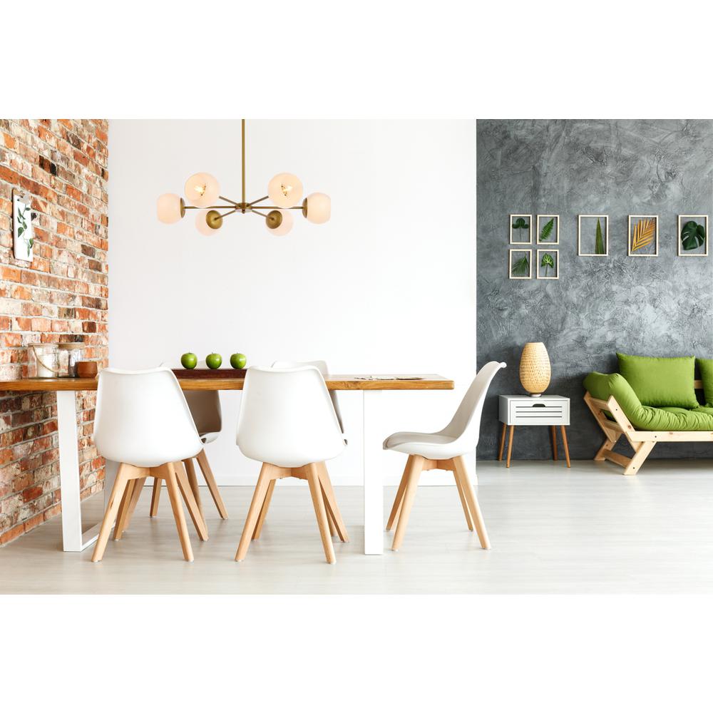 Briggs 30 inch pendant in brass with white shade. Picture 7