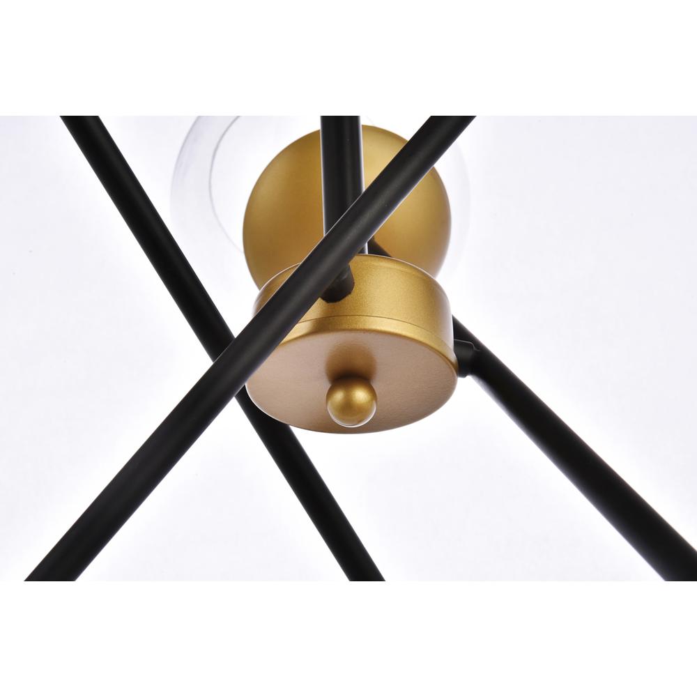 Axl 24 inch pendant in black and brass with clear shade. Picture 3