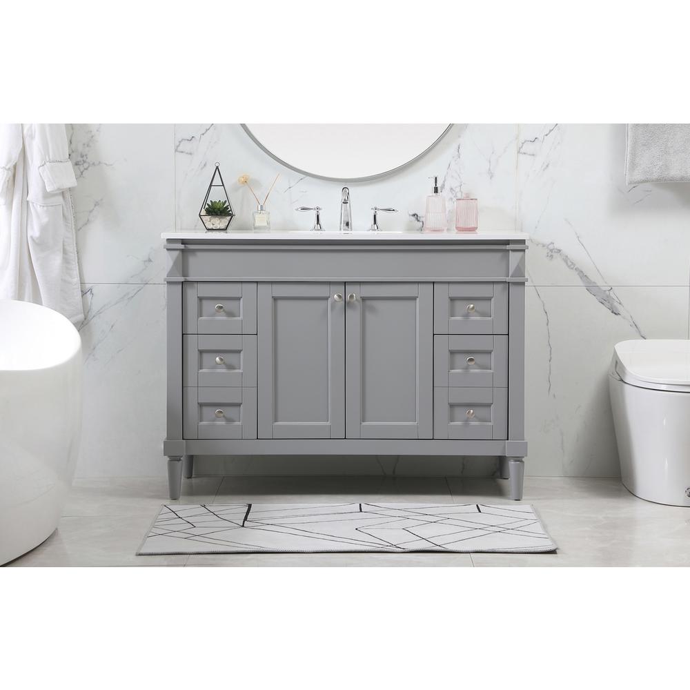 48 inch Single bathroom vanity in grey. Picture 14