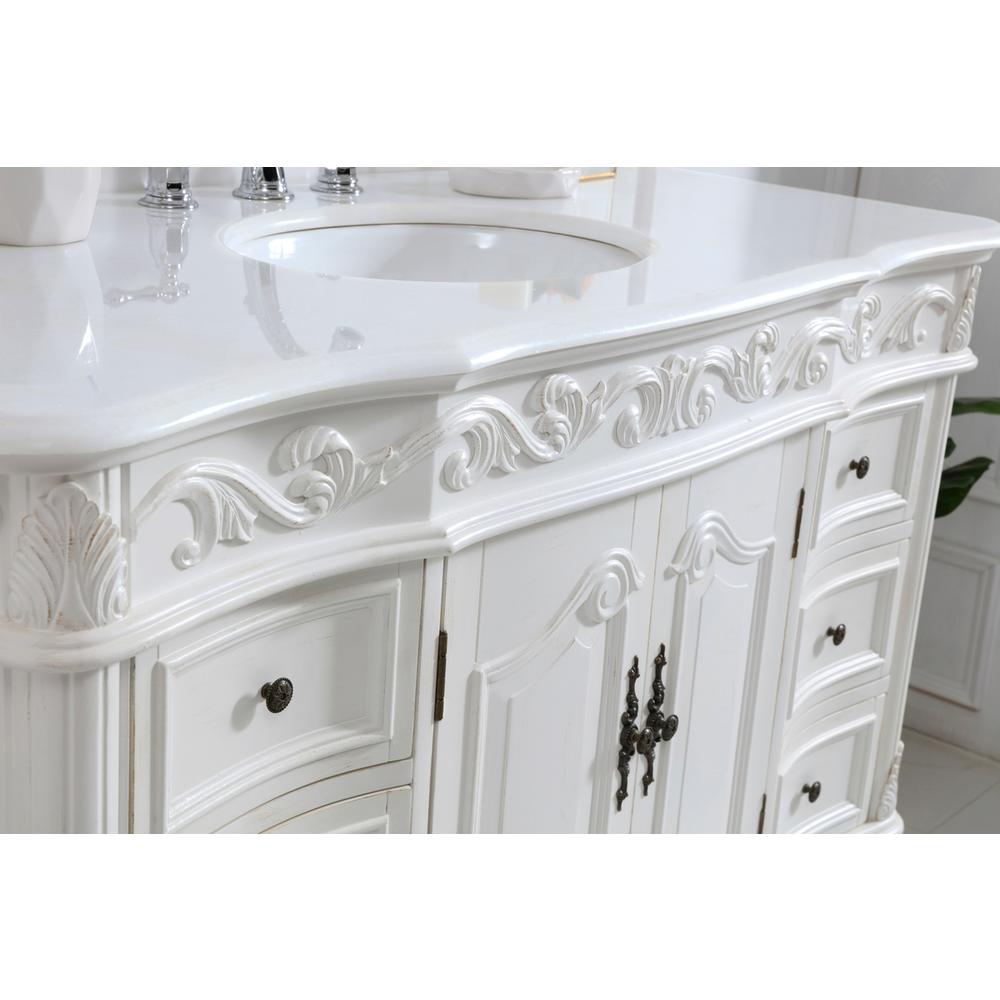 48 inch Single Bathroom vanity in antique white. Picture 4