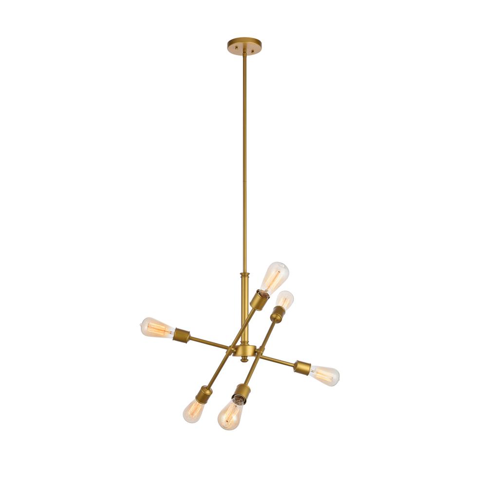 Axel 6 Lights Brass Pendant. Picture 3