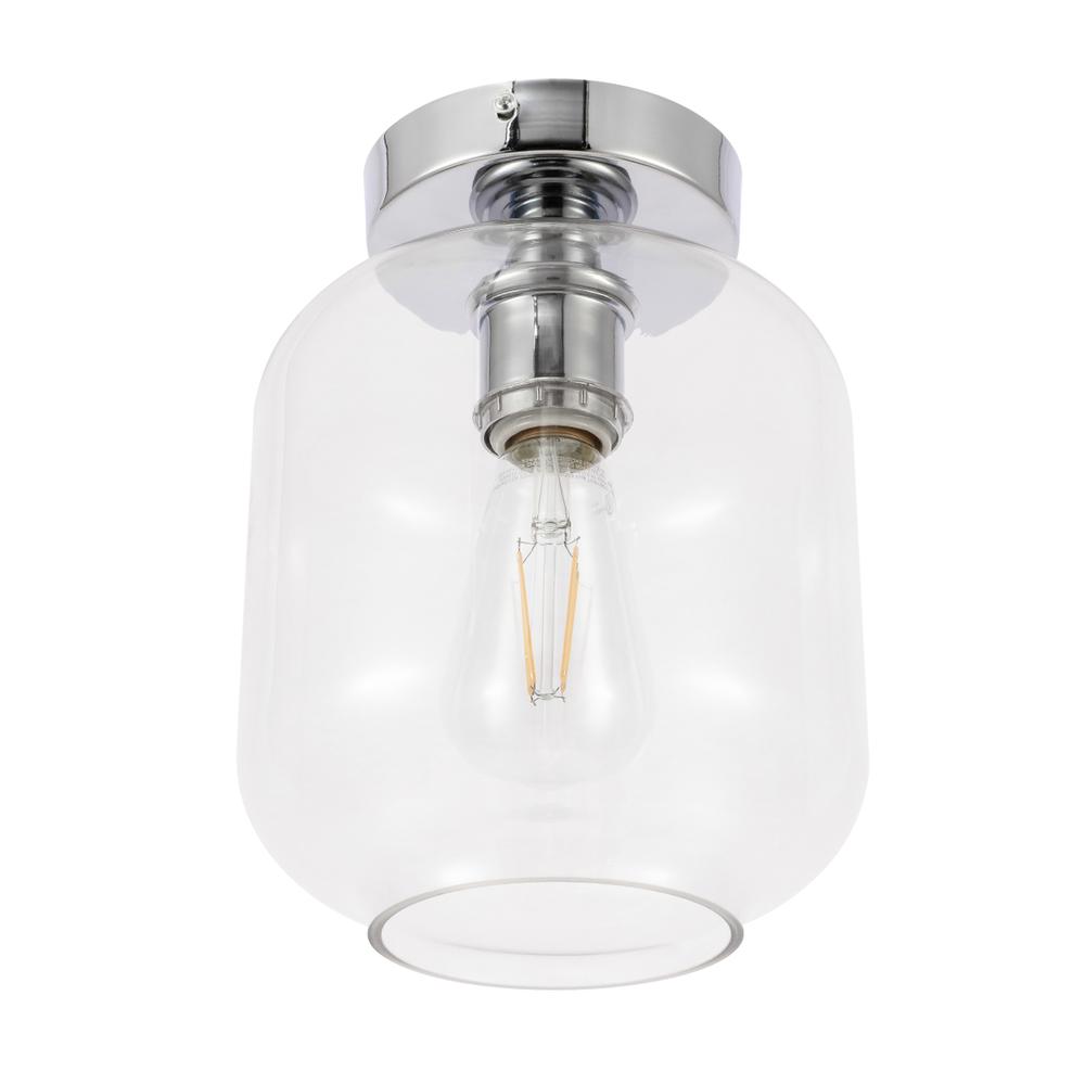 Collier 1 light Chrome and Clear glass Flush mount. Picture 8