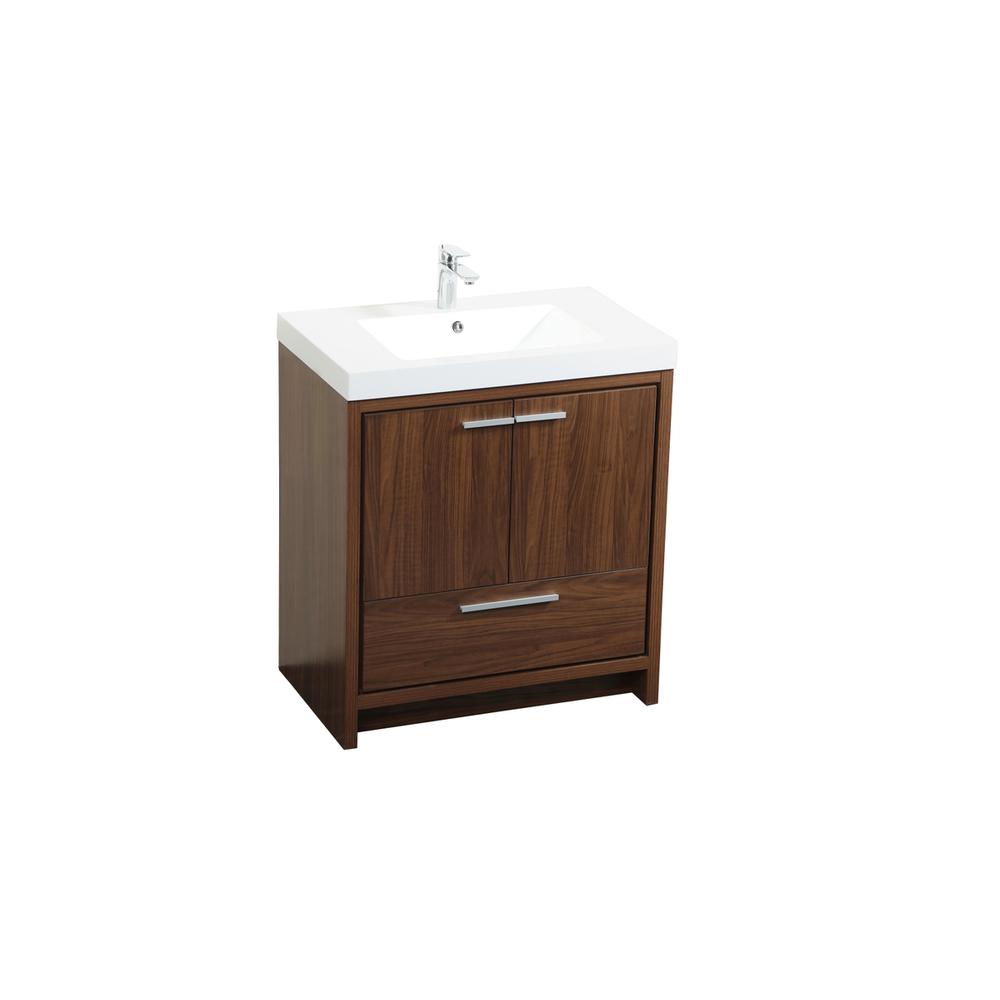 30 inch Single bathroom vanity in Walnut. Picture 8