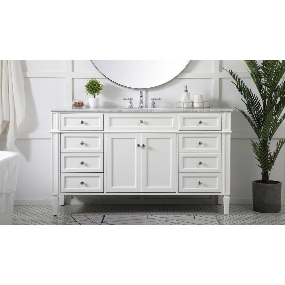 60 inch Single bathroom vanity in white. Picture 14