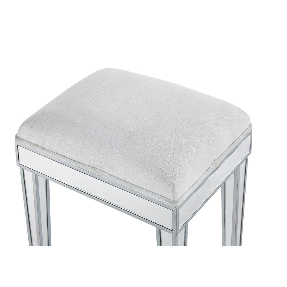Dressing stool 18in. Wx 14in. D x 18in. H in antique silver paint. Picture 4
