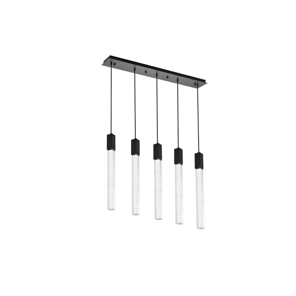 Weston 5 lights pendant in black. Picture 6