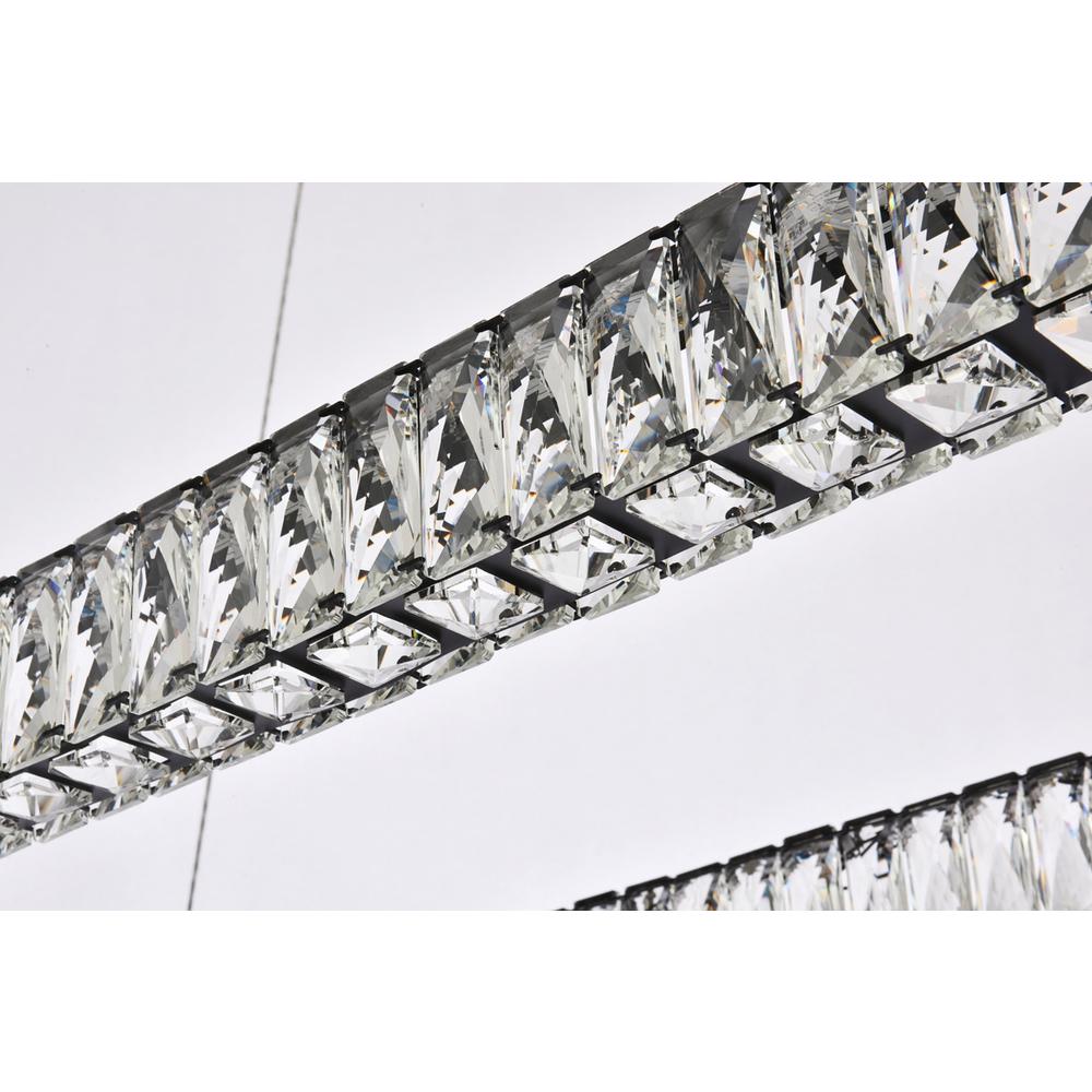 Monroe 42 inch LED double rectangle pendant in black. Picture 5