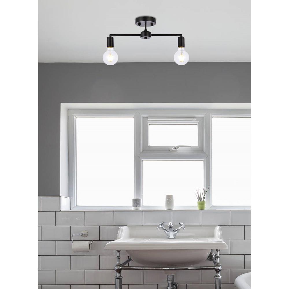 Zane 2 lights black flush mount. Picture 7