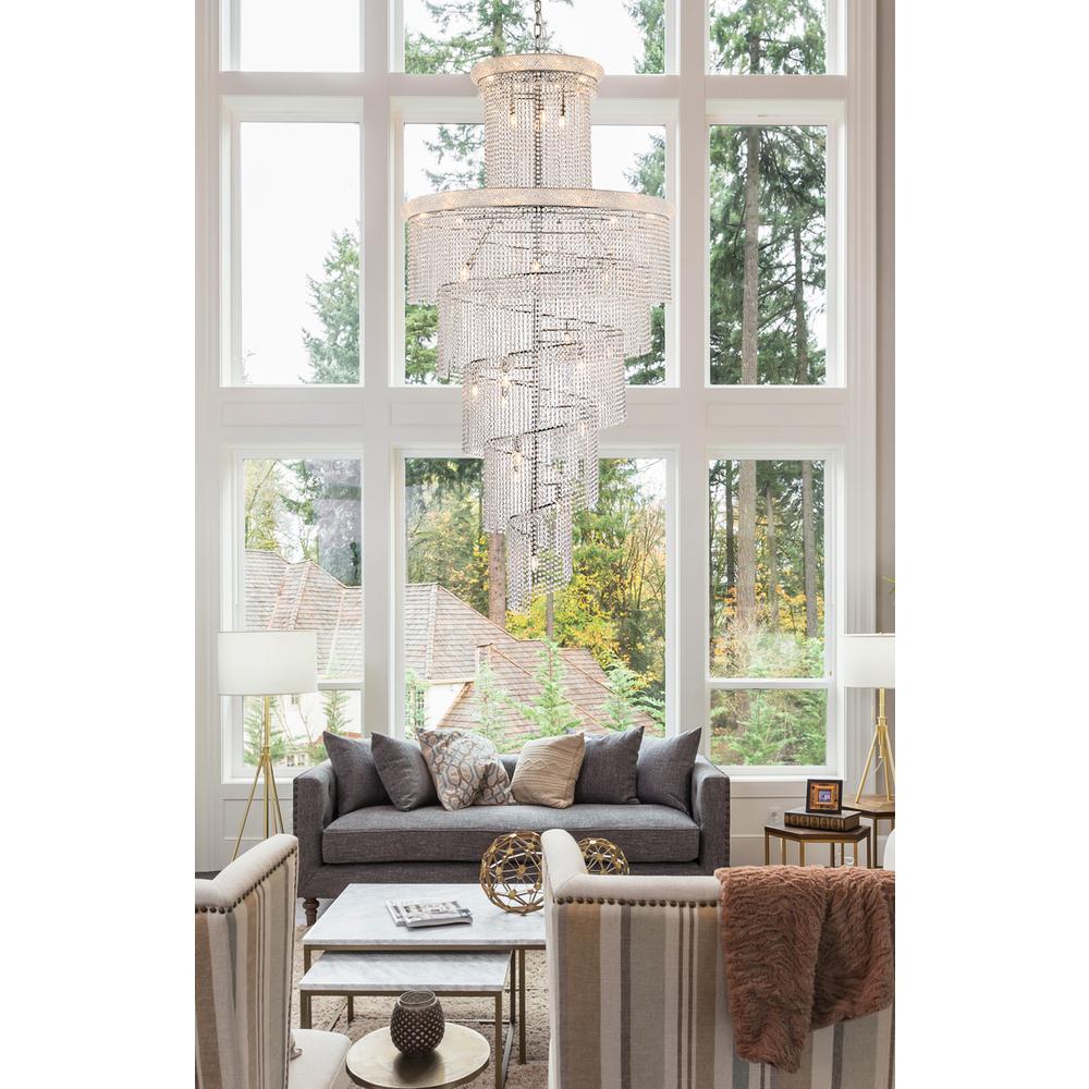 Spiral 41 light Chrome Chandelier Clear Royal Cut Crystal. Picture 7