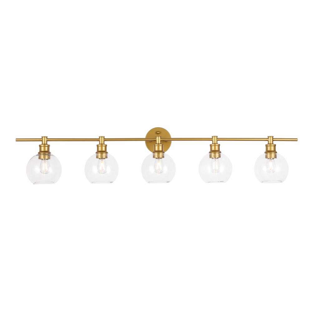 Collier 5 light Brass and Clear glass Wall sconce. Picture 8