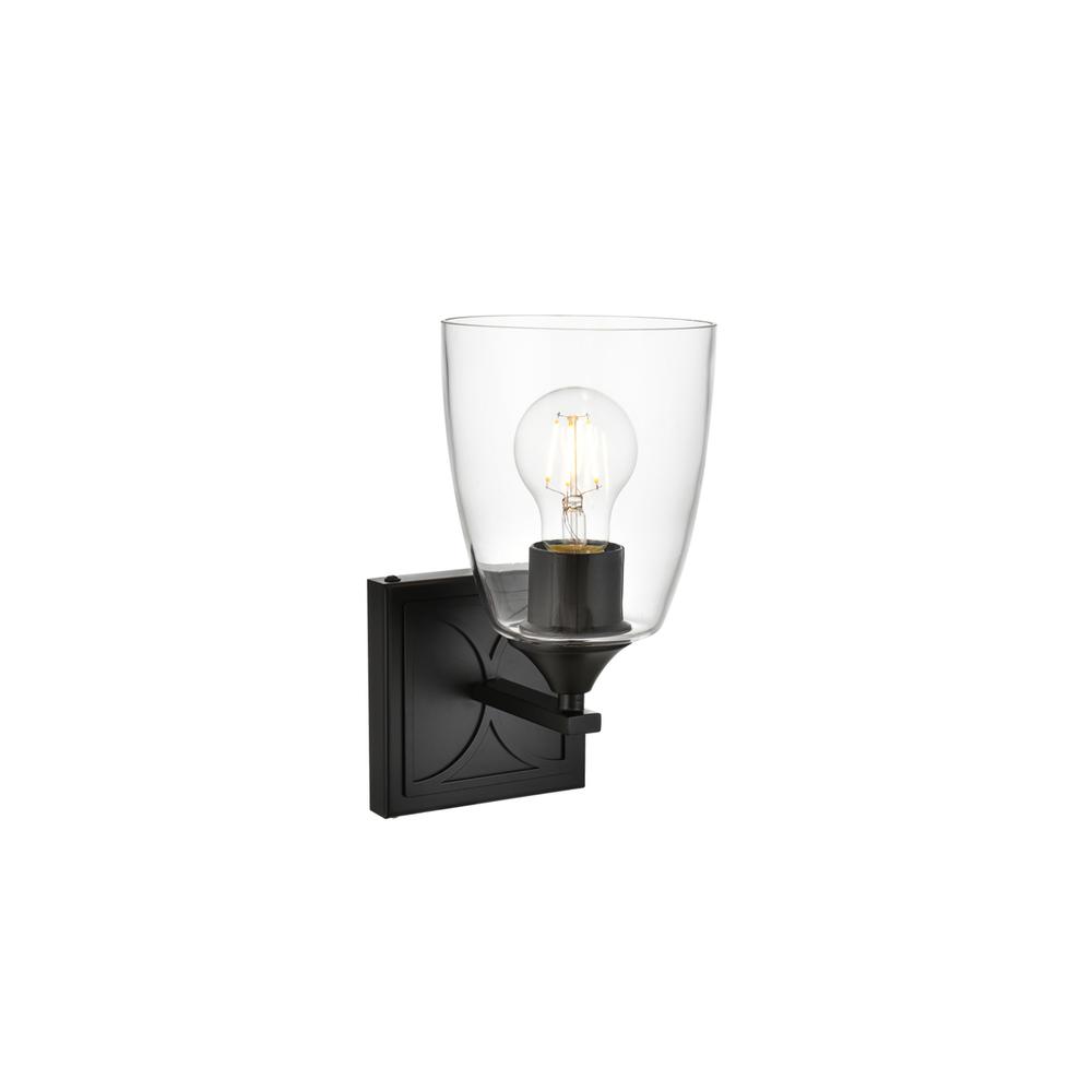 Harris 1 light Black and Clear Bath Sconce. Picture 3