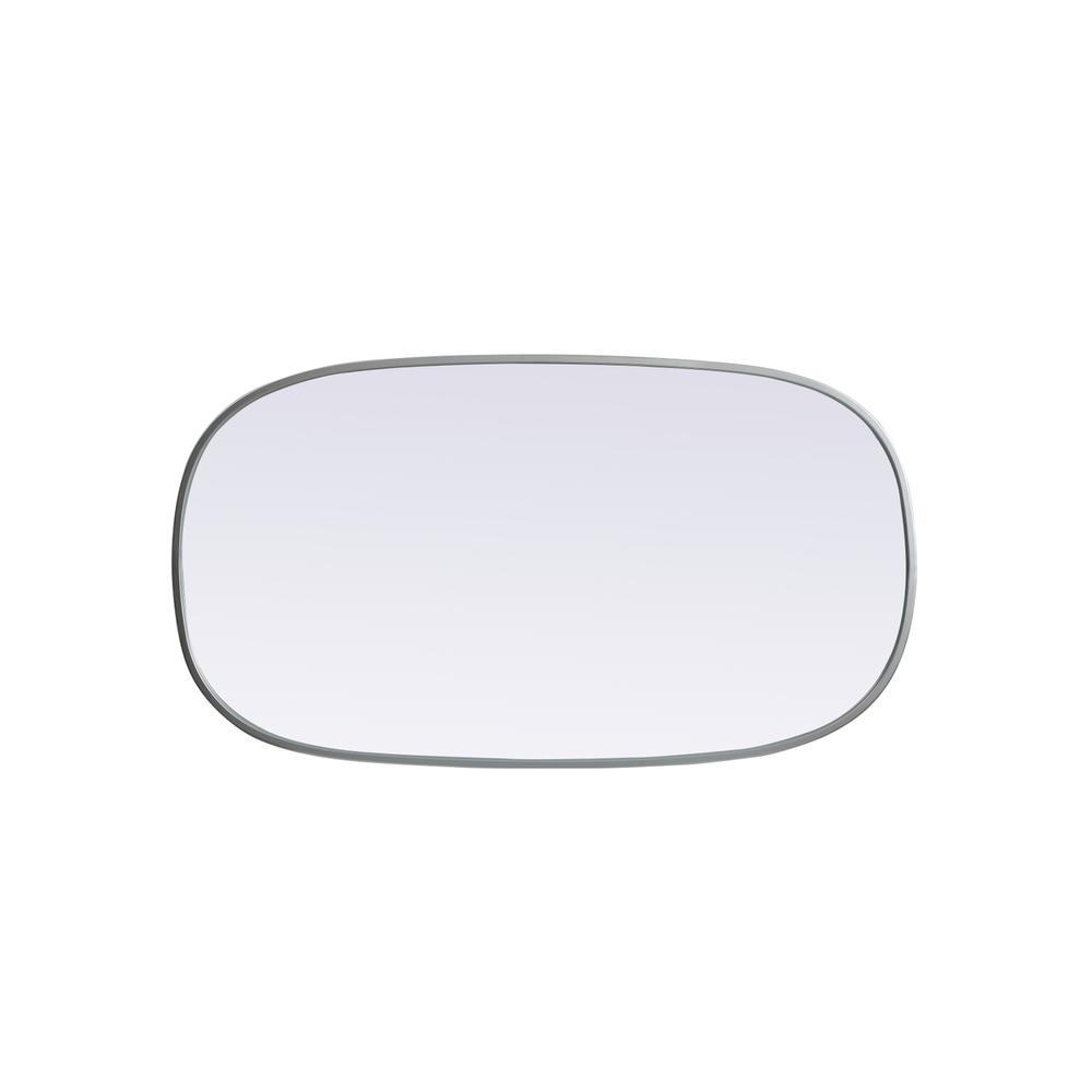 Metal Frame Oval Mirror 20x36 Inch in Silver. Picture 8