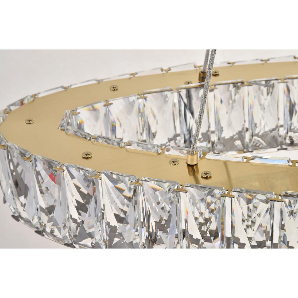 Monroe Integrated LED light Gold Chandelier Clear Royal Cut Crystal. Picture 4
