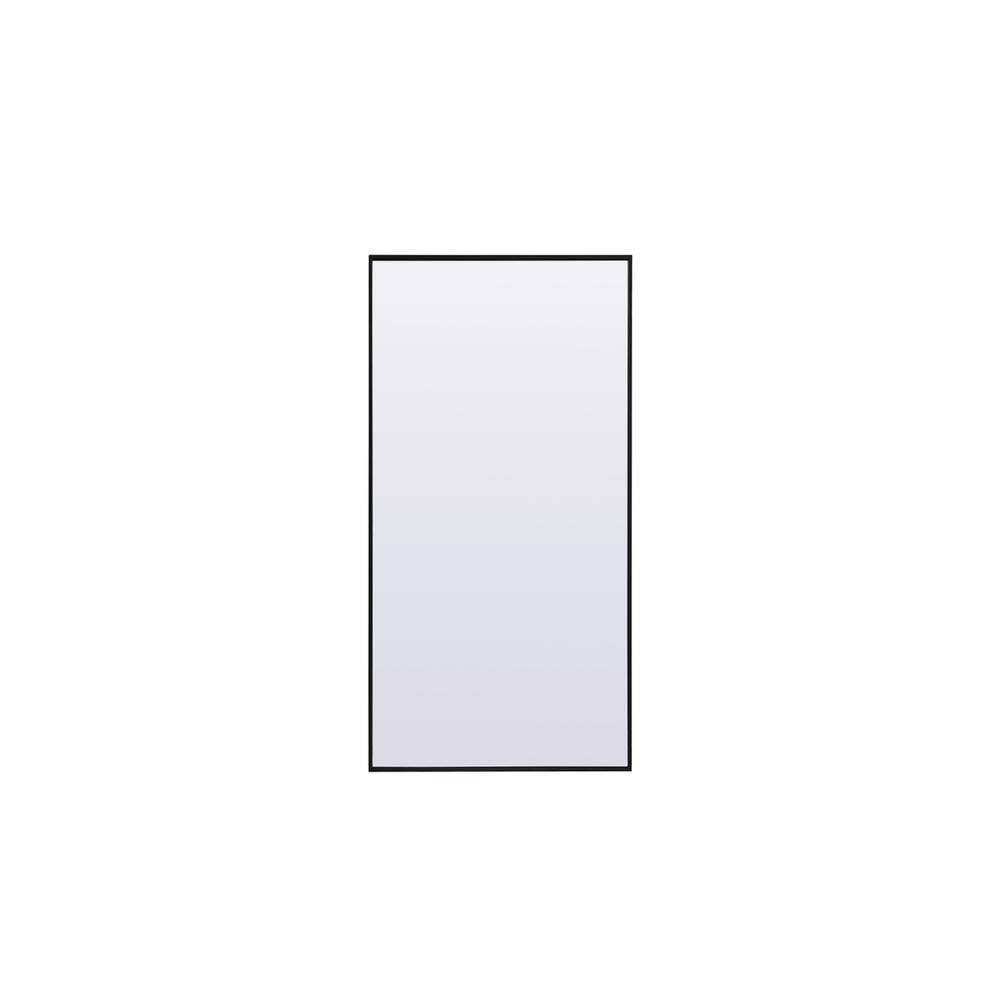 Metal Frame Rectangle Full Length Mirror 30x60 Inch in Black. Picture 1