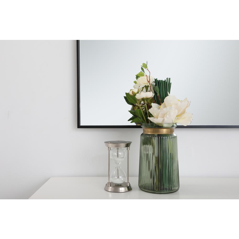 Metal frame rectangle mirror 24 inch in Black. Picture 8