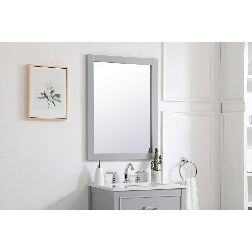 Aqua rectangle vanity mirror 24 inch in Grey. Picture 2