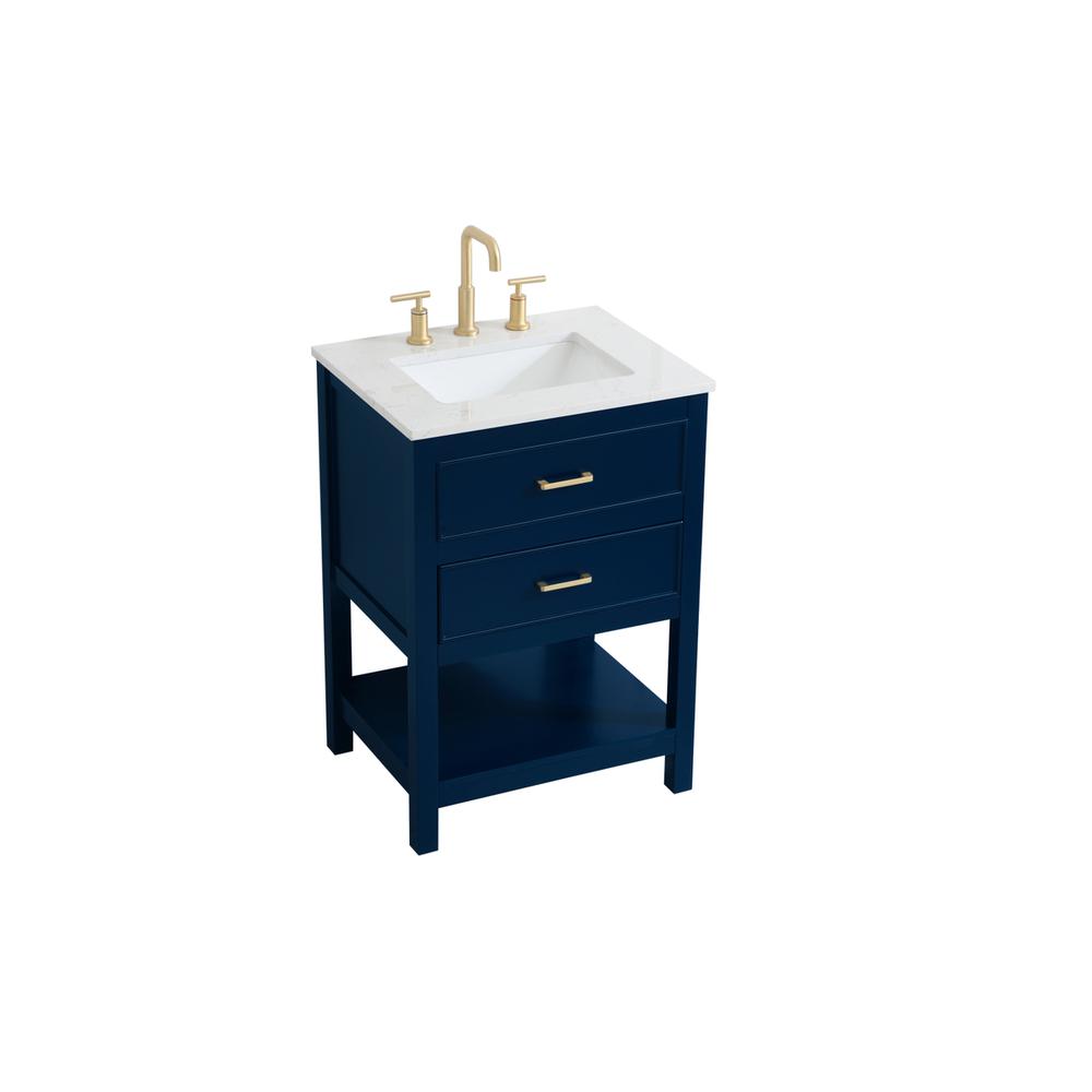 24 inch Single Bathroom Vanity in Blue. Picture 8