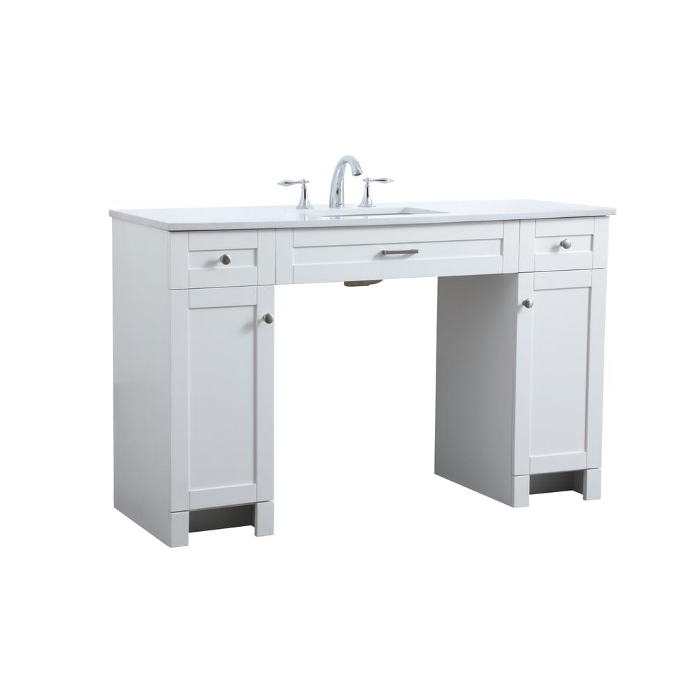 54 Inch ADA Compliant Bathroom Vanity In White. Picture 7