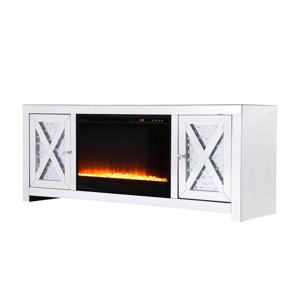 59 in.crystal mirrored TV stand with crystal insert fireplace. Picture 7