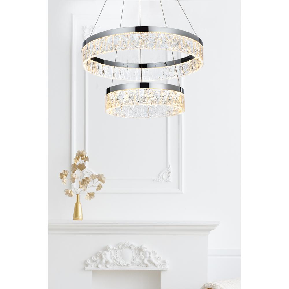 Linden 22 inch Adjustable LED chandelier in Chrome. Picture 11