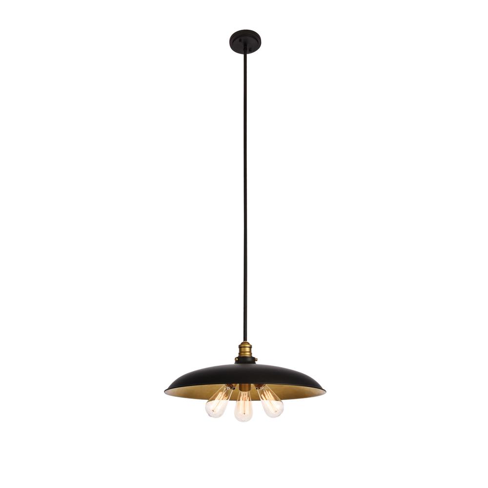 Anders Collection Chandelier D20.5 H6.5 Lt:3 Black and Brass Finish. Picture 2