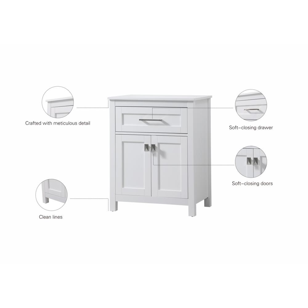 24 Inch Wide Bathroom Storage Freestanding Cabinet In White. Picture 11