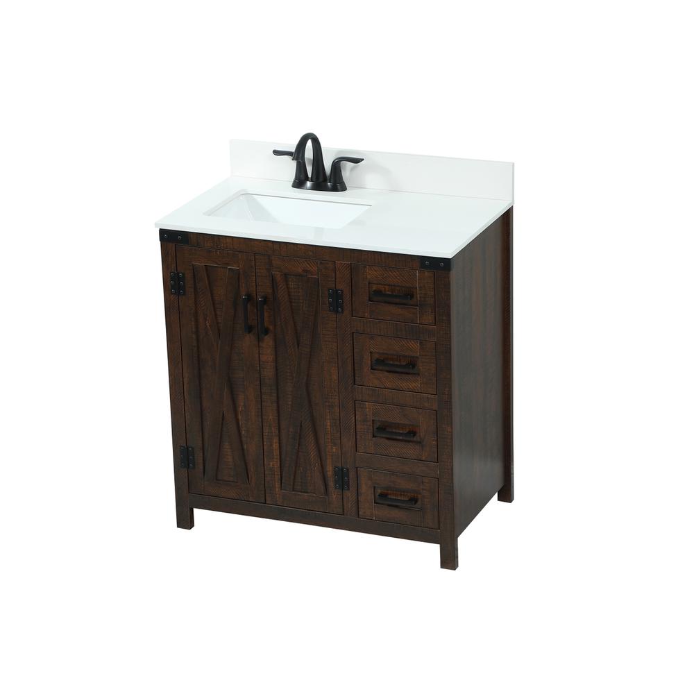 32 inch Single bathroom vanity in expresso with backsplash. Picture 8