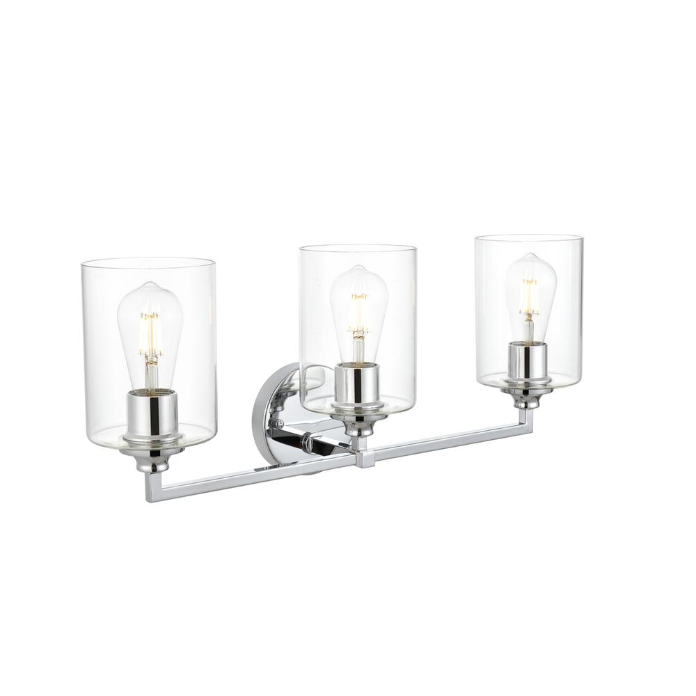 Mayson 3 light Chrome and Clear Bath Sconce. Picture 3