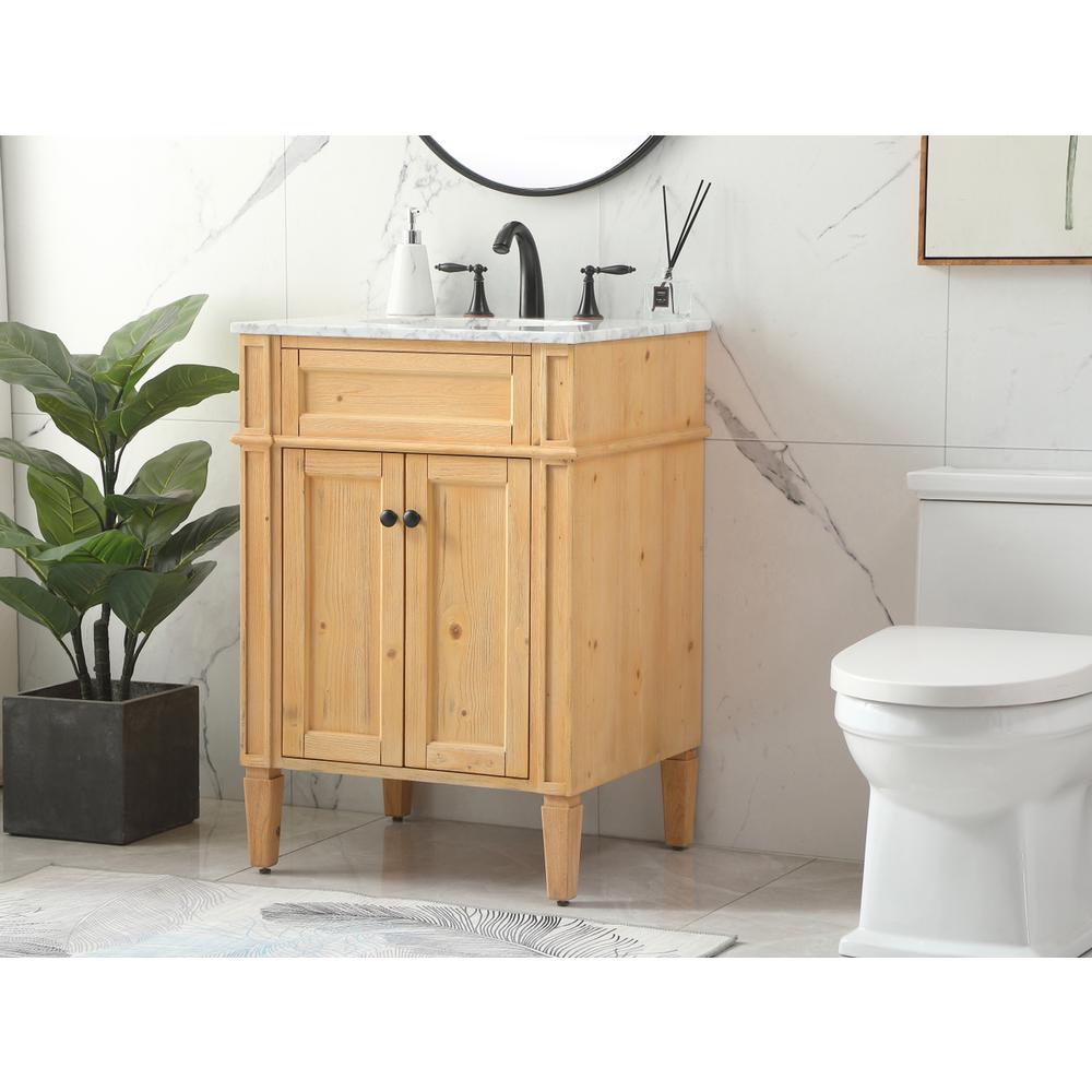 24 inch Single bathroom vanity in natural wood. Picture 2