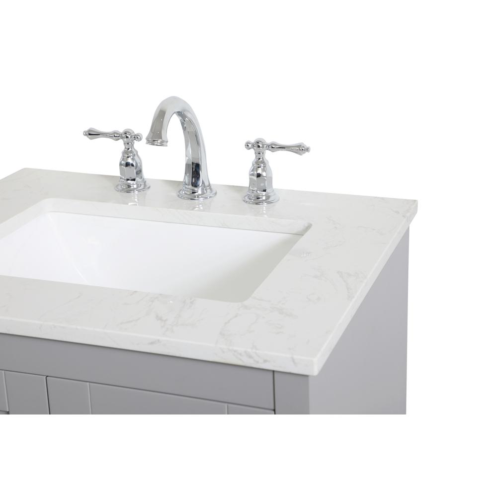 24 inch Single Bathroom Vanity in Grey. Picture 10