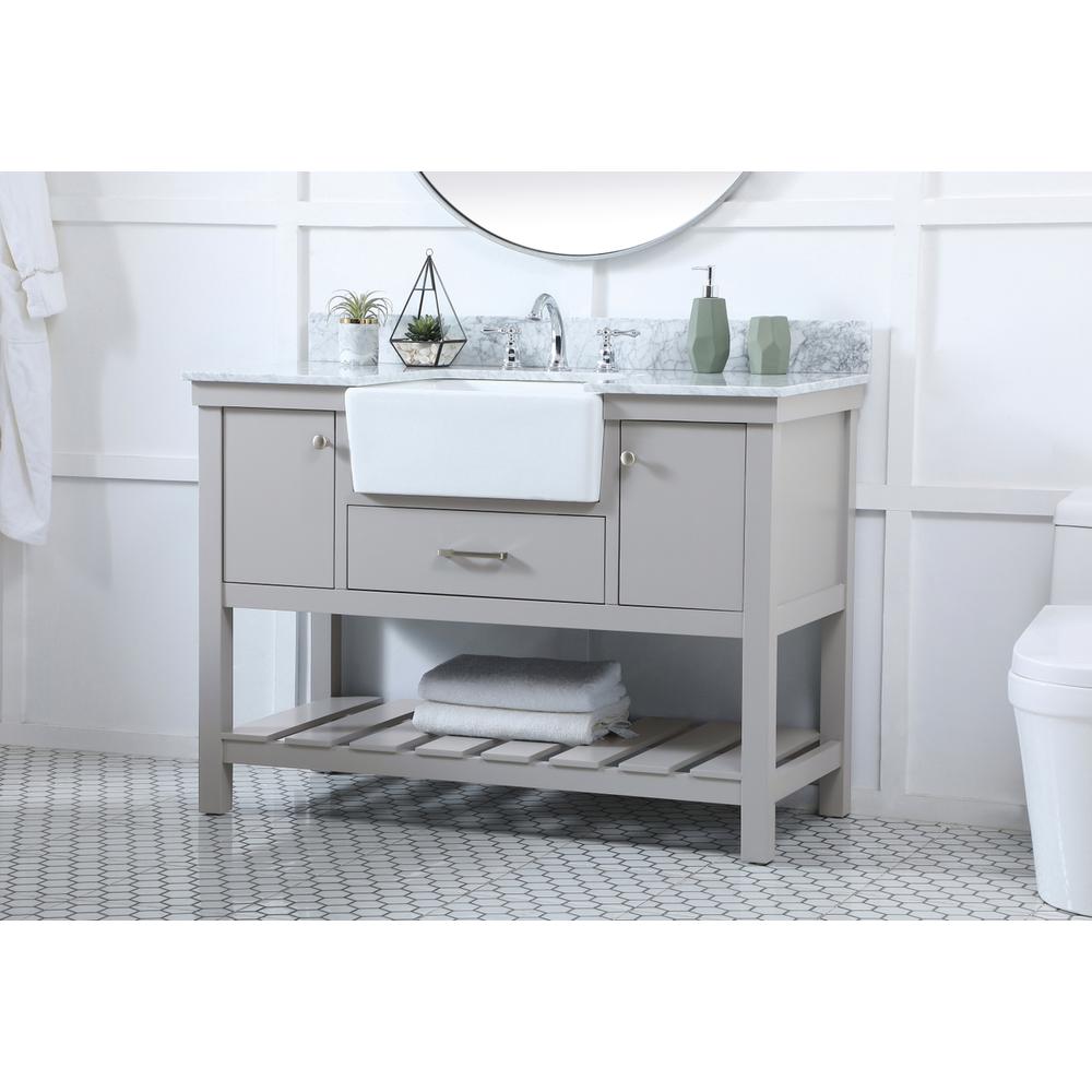 48 inch Single bathroom vanity in grey with backsplash. Picture 2