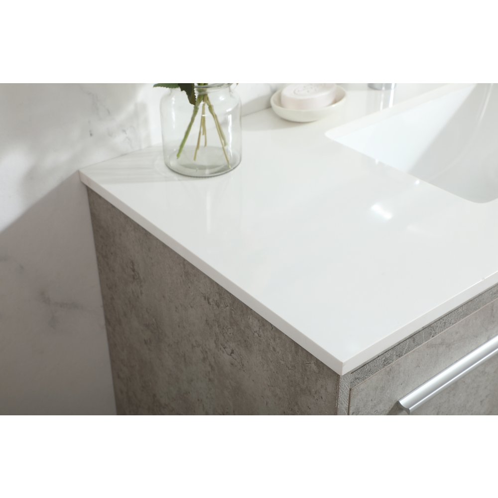 40 Inch Single Bathroom Vanity In Concrete Grey. Picture 6